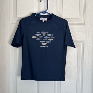 Ginger Lilly Australia Navy Kids Short Sleeve Tee with Fish Pattern